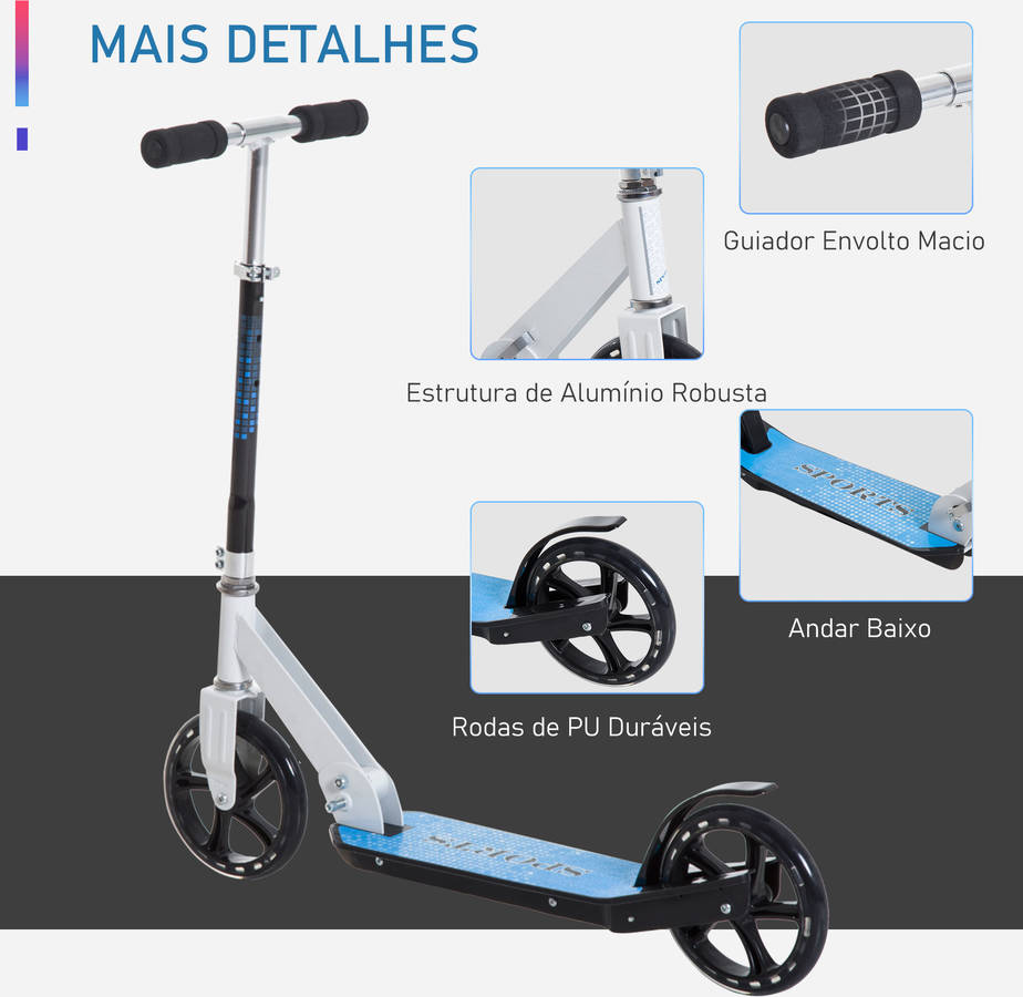 Patinete HOMCOM Scooter (Azul)