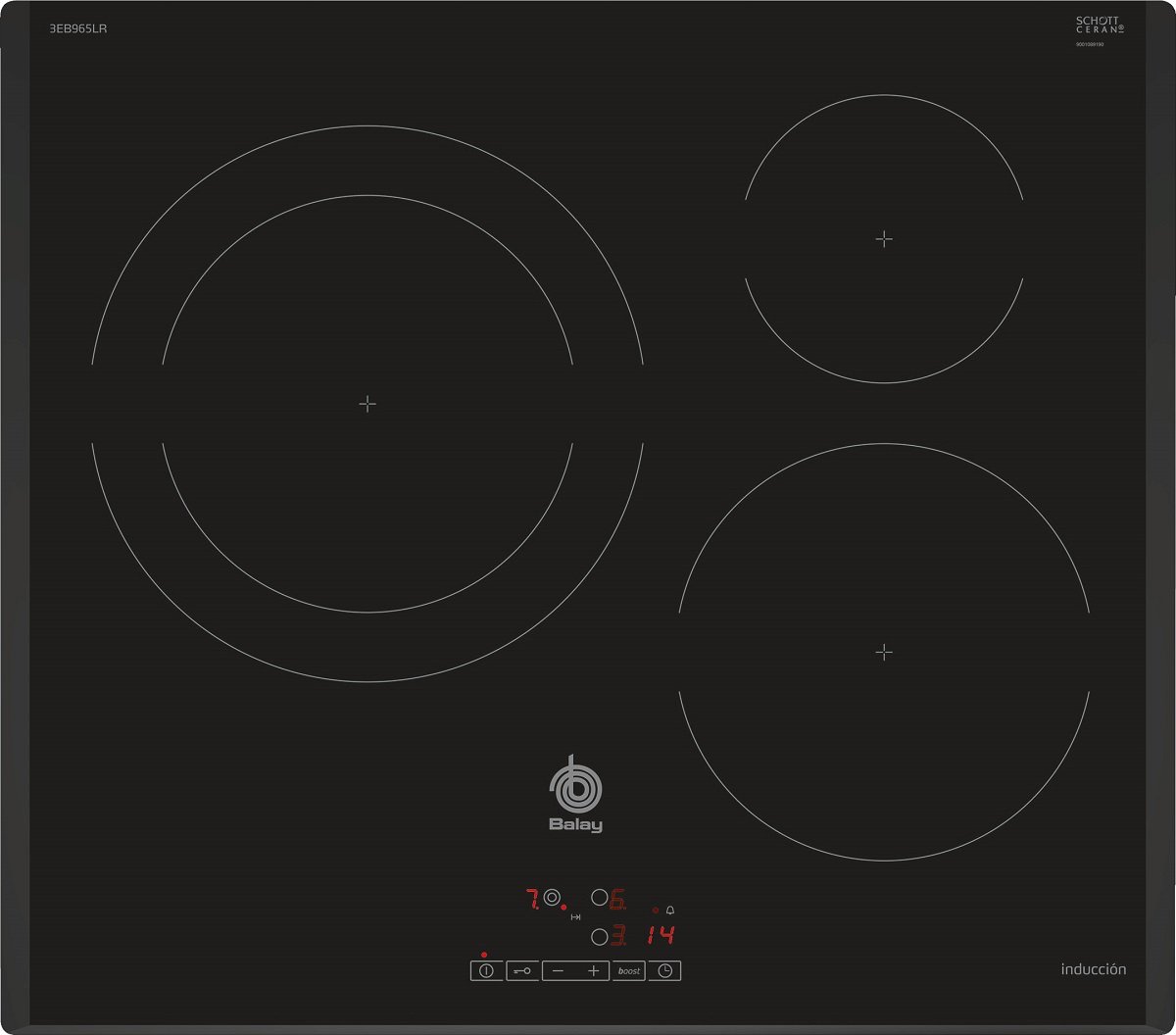 Placa de Inducción BALAY 3EB965LR (Eléctrica - 59.2 cm - Negro)