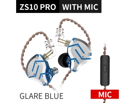 Auriculares KZ Zs10 Pro 4Ba + 1Dd Hifi Metal