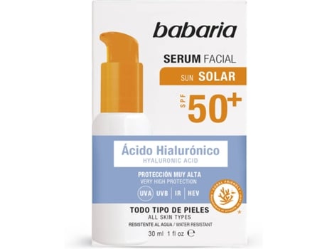 Serum Solar Facial BABARIA Anti-Manchas SPF 50 (30 ml)