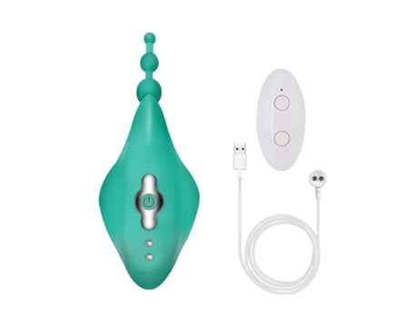 Vibrador de masaje de silicona portátil con control remoto inalámbrico con 10 modos para mujeres (verde) VEANXIN