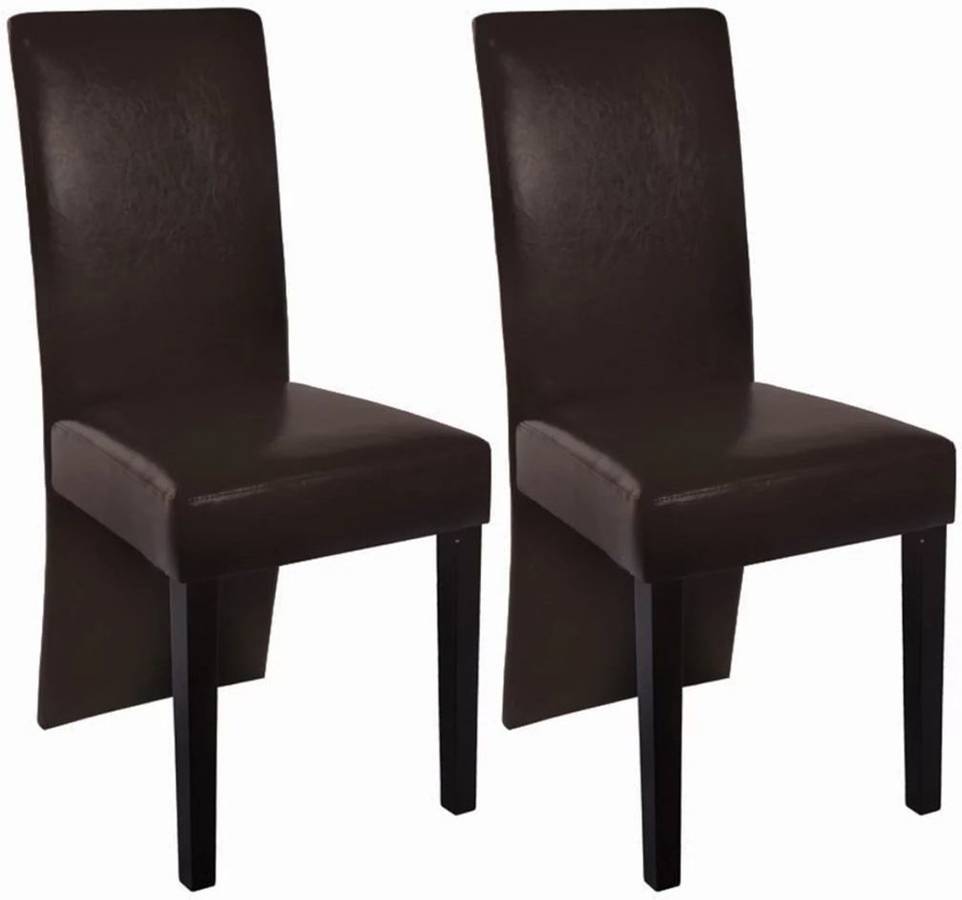 Conjunto 2 Sillas de Comedor VIDAXL 60250 Cuero Artificial Marrón Oscuro