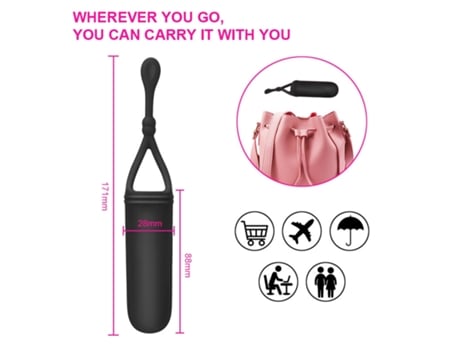 Mini vibrador recargable USB con 10 modos de vibración para mujeres (negro) VEANXIN