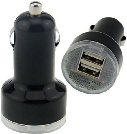 Kit Cargador de coche usb 2A Negro