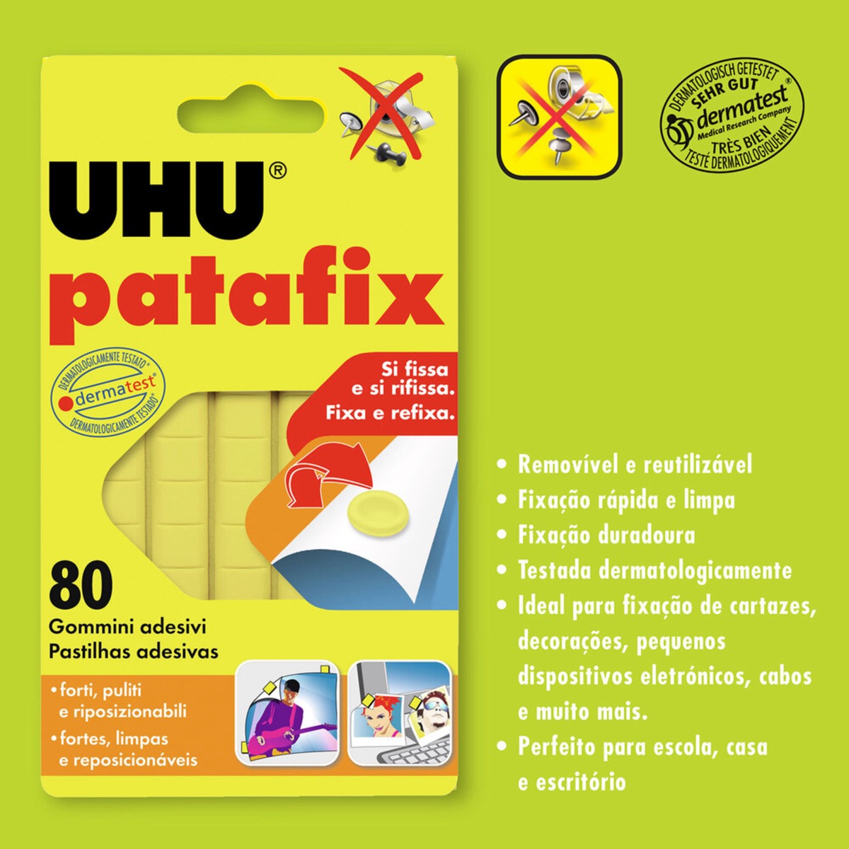PASTILLES ADHESIVES UHU PATAFIX 80PCS.
