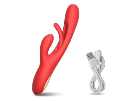 Vibrador de resonancia de tres puntos, masturbador femenino (rojo) VEANXIN