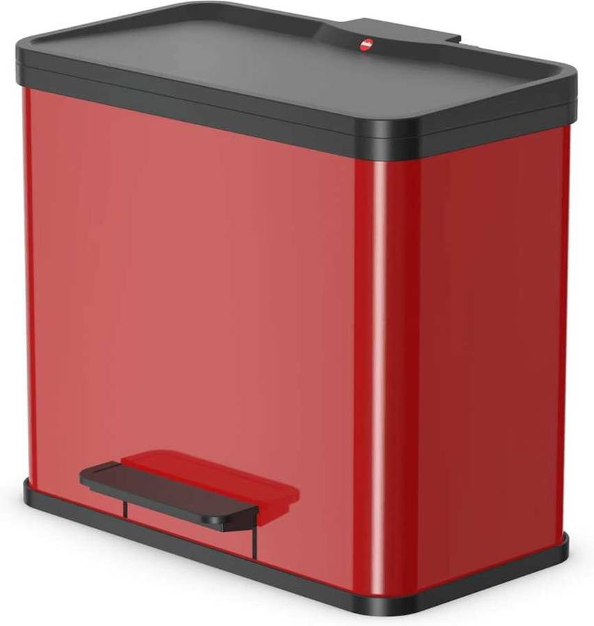 Cubo de Basura HAILO Con Pedal Oko Duo Plus Tamanho L 17+9 L Rojo 0630-240