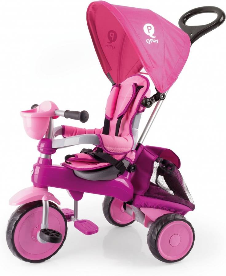 Triciclo QPLAY Con Capazo Rosa