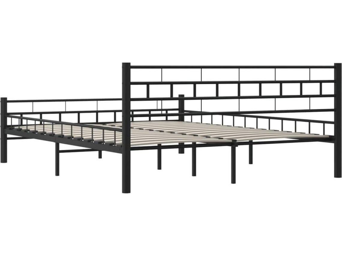 vidaXL Estructura de cama de metal negro 160x200 cm