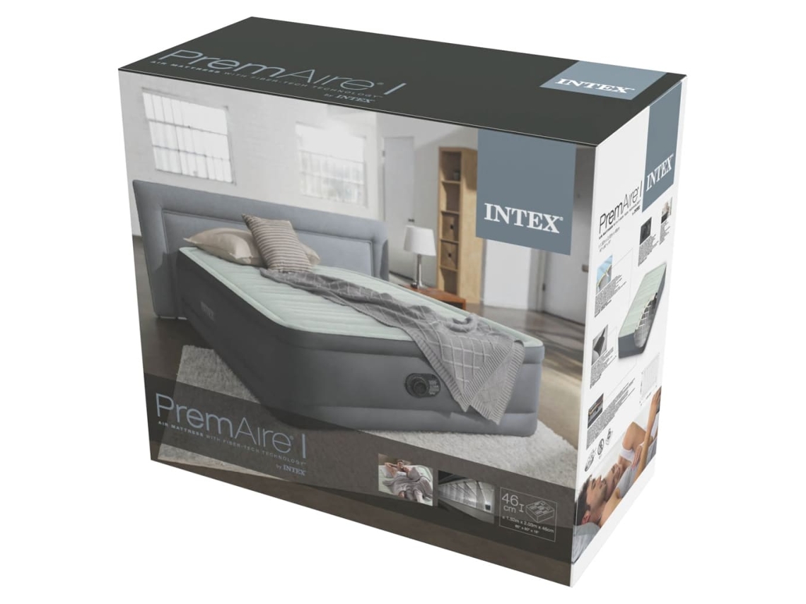 Cama Inflable INTEX (Gris - Vinilo - 152 x 203 x 46 cm)