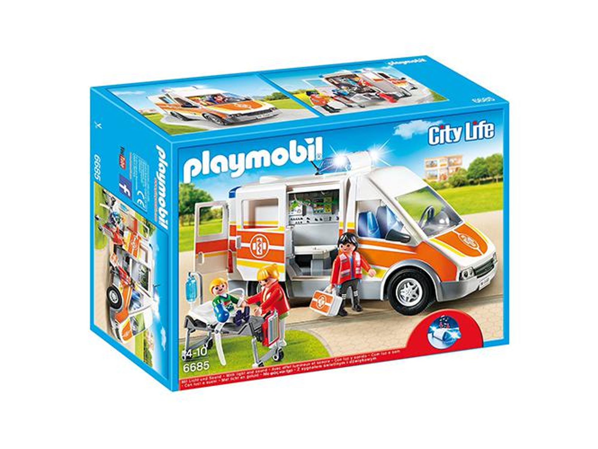 PLAYMOBIL City Life Ambulancia con luces y sonido 6685 Edad Minima 4 Worten.es