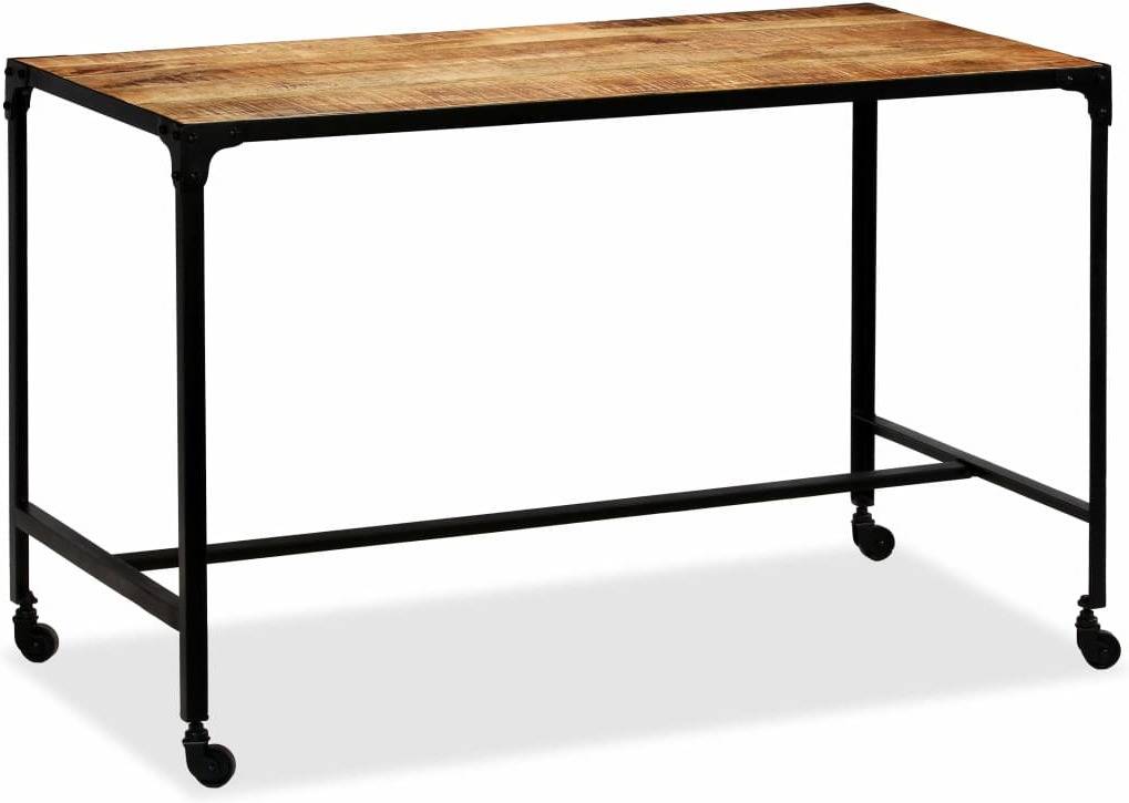 Mesa de Comedor VIDAXL 245374 (Madera de Manguera Maciza y Acero - 120x60x76 cm)