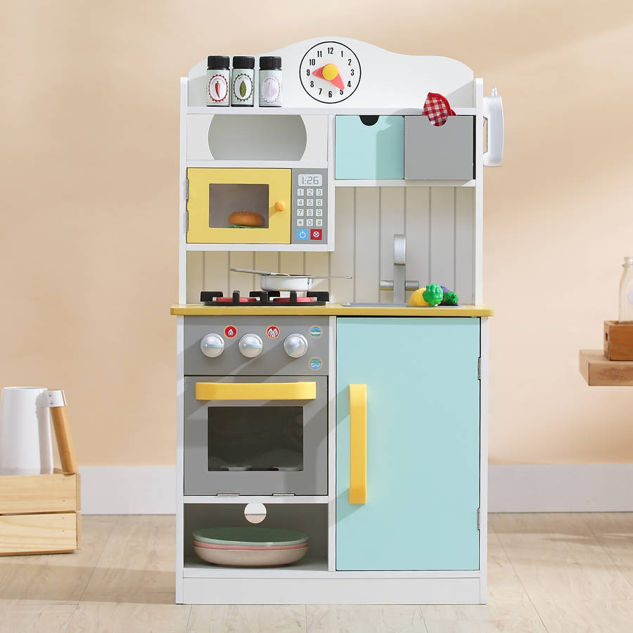 Teamson Kids Cocina de juguete madera 5 accesorios infantil td11708ar cucina little chef