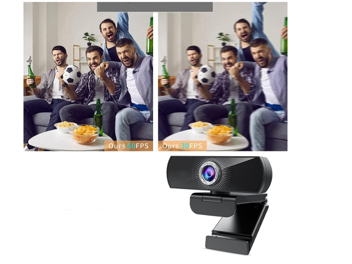 Webcam 1080P HD 60Fps con software de micrófono Laptop Desktop Mac Usb Pro  Streaming Web Black