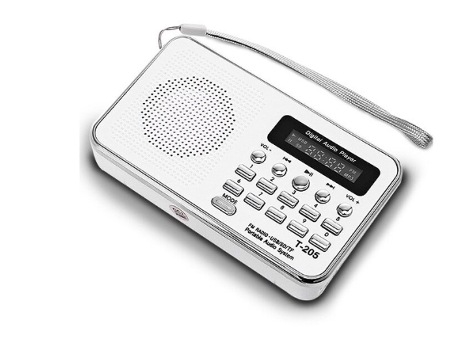 Receptor portátil USB Mini Altavoz Estéreo Radio FM [Plata]