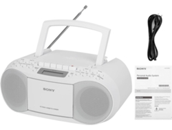 Radio Boombox c/ Lector CD SONY CFDS70W (Blanco - Digital - AM/FM