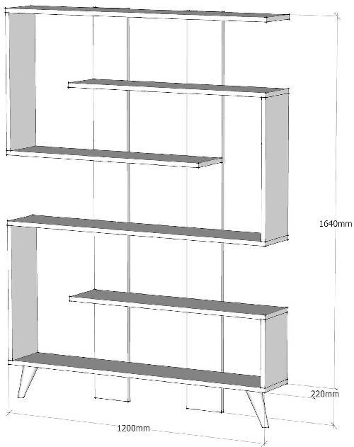 Librería Homemania Jane blanco 120 x 22 164 cm estantería