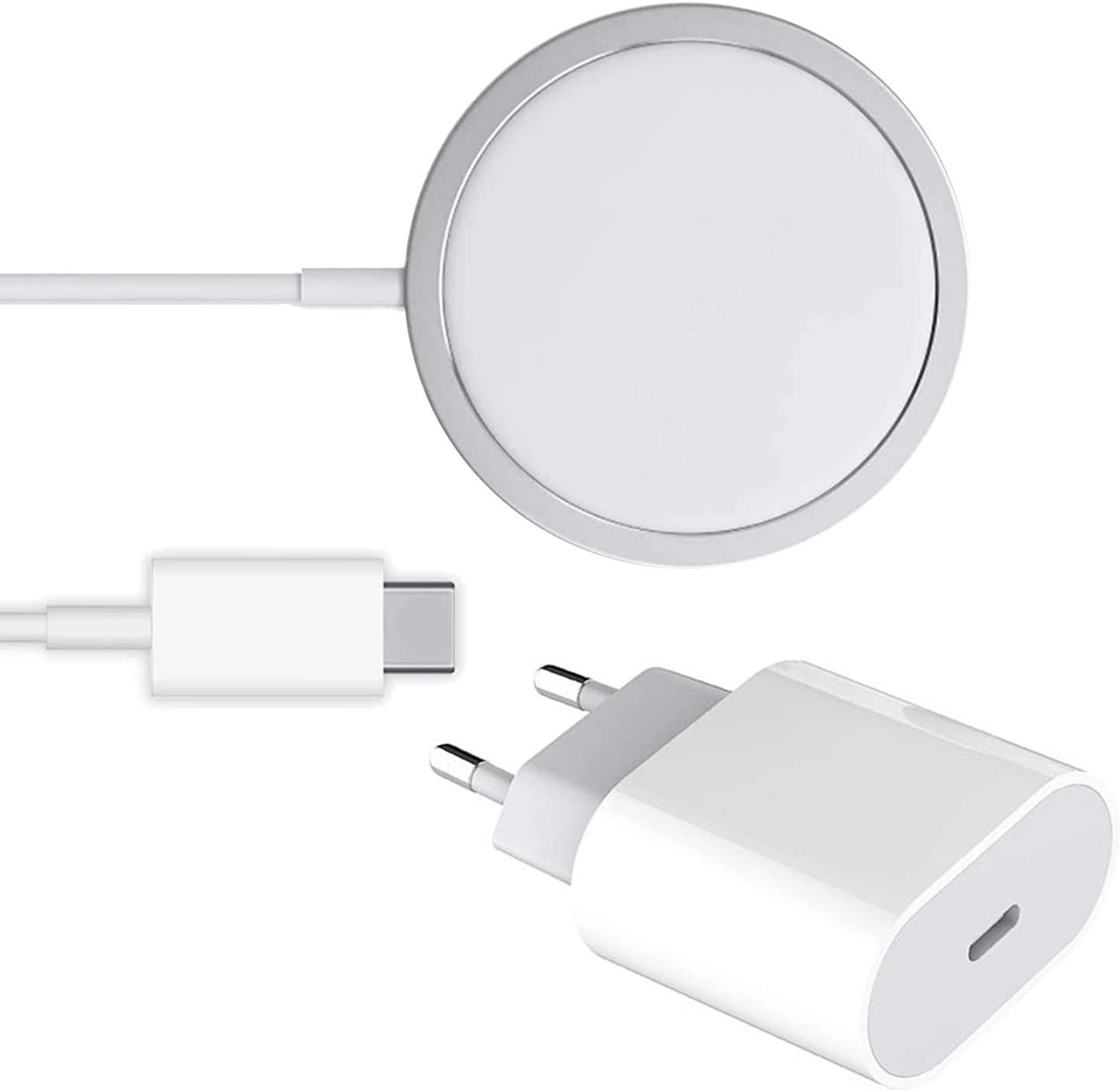 Cargador MagSafe de 15 W para iPhone - Interfaz USB-C - Blanco, Hoco - Spain