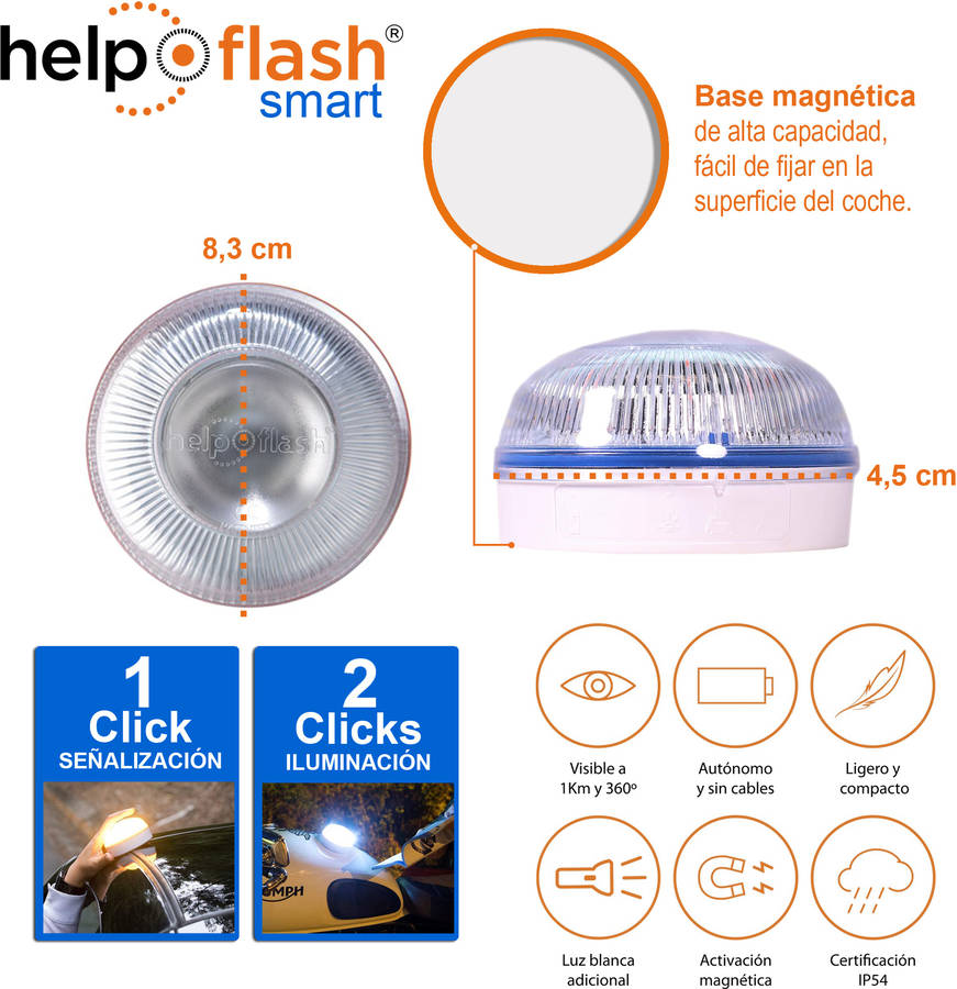 4 Luces de Emergencia HELP FLASH PK2753