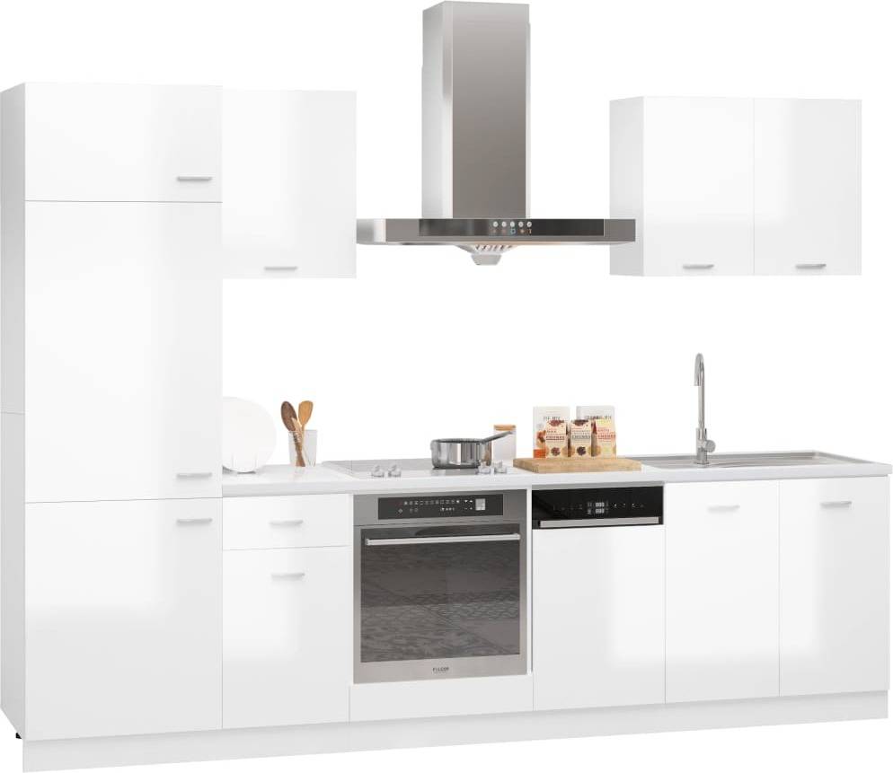 Conjunto de 7 Piezas de Armário de Cocina VIDAXL Blanco 3067636 (Madera - 80 x 46 x 81.5 cm)