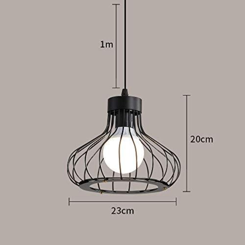 Lámpara de Envio Industrial Vintage Lámpara de Teto Leve de Metal Iluminação Pendurada Lámparas de Aranha E27 Preto 23cm