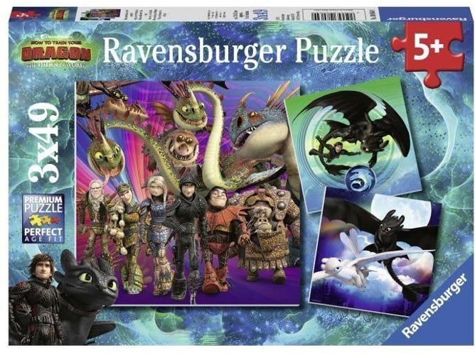 Conjunto de 3 Puzzles RAVENSBURGUER RAV4005556080649 (49 Piezas)