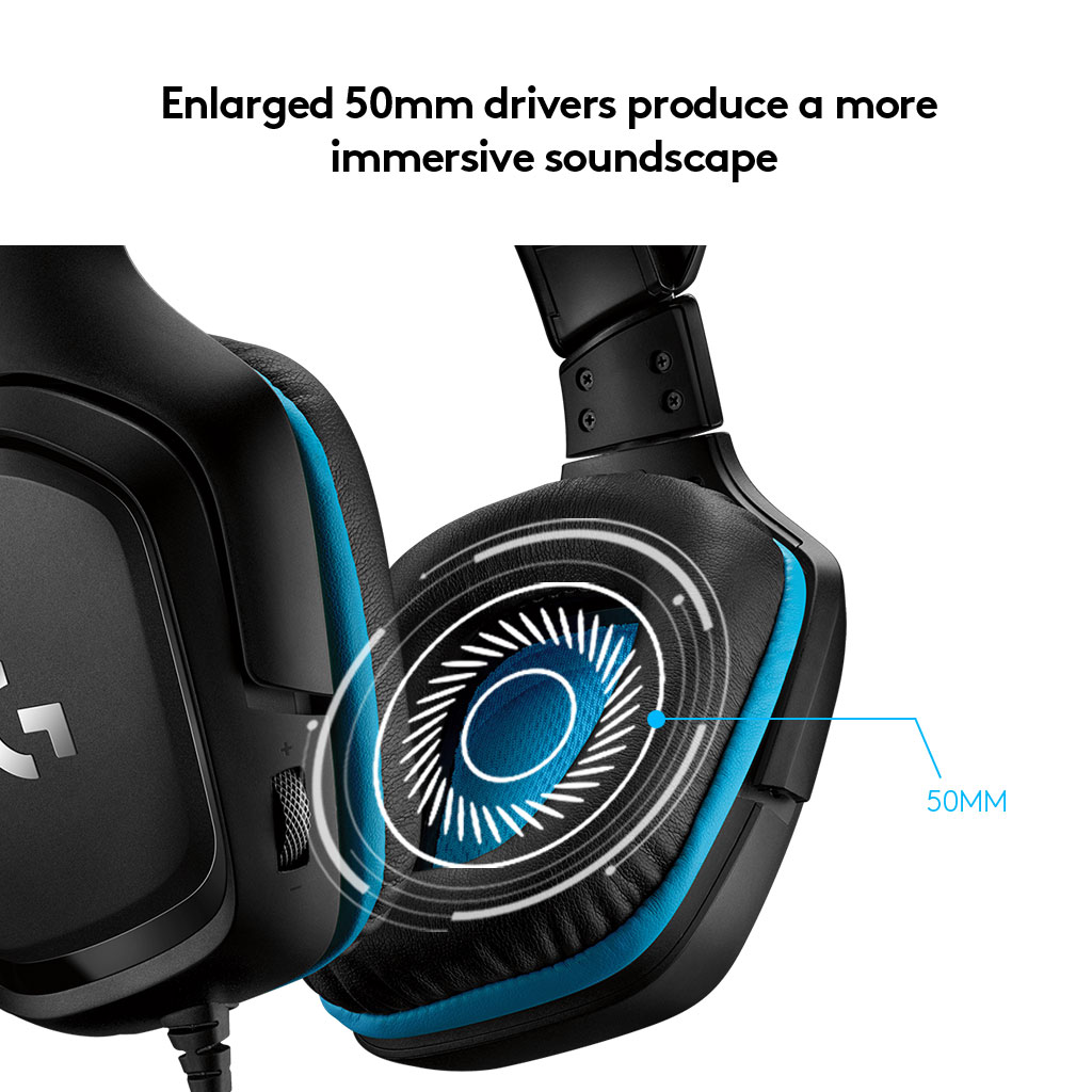 Auriculares Gaming Con Cable LOGITECH G432 DTS (Over Ear - Multiplataforma - Negro)