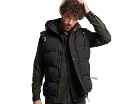 Chaleco para Hombre SUPERDRY (Poliéster - M - Negro)