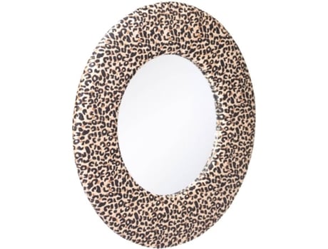 Espejo LOLAHOME Leopardo Dorado (48 cm - Terciopelo)