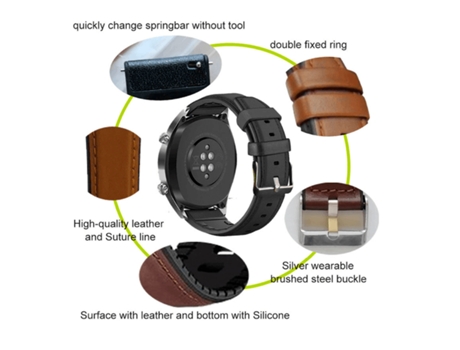 Brazalete Premium SiliconLeather PHONECARE para Xiaomi Watch S3 - Marrón / Negro