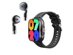 SHAH ARPAN Smart Watch D8 TWS Auriculares 2 en 1, Health Check, Silicona Negra (Versión en Inglés) GODTVAGT