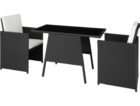 Conjunto de Jardín TECTAKE Lausanne (Negro - Polietileno - 52.5x56x88 cm)