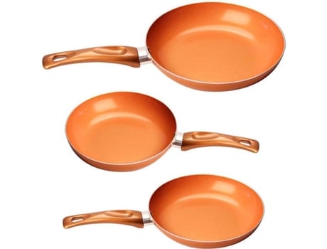 Gridinlux Set 3 sartenes aluminio fundido alta calidad revestimiento antiadherente de capas todo tipo cocinas aptas lavavajillas libre pfoa tamaños 282422 cm