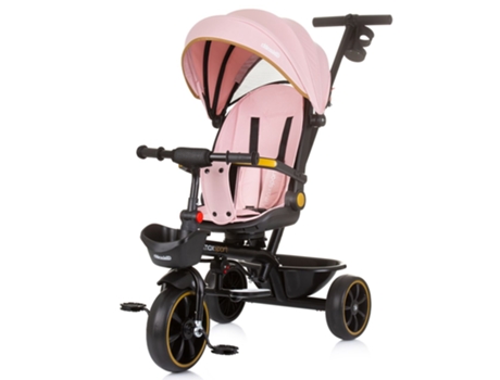 Triciclo con Capota y Mango Parental MAX SPORT flamingo CHIPOLINO