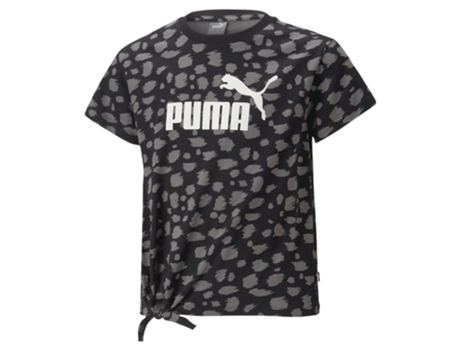 Camiseta Animais de Estimação de Niña PUMA Anudada Ess Aop Estampada Negro (7/8 años)