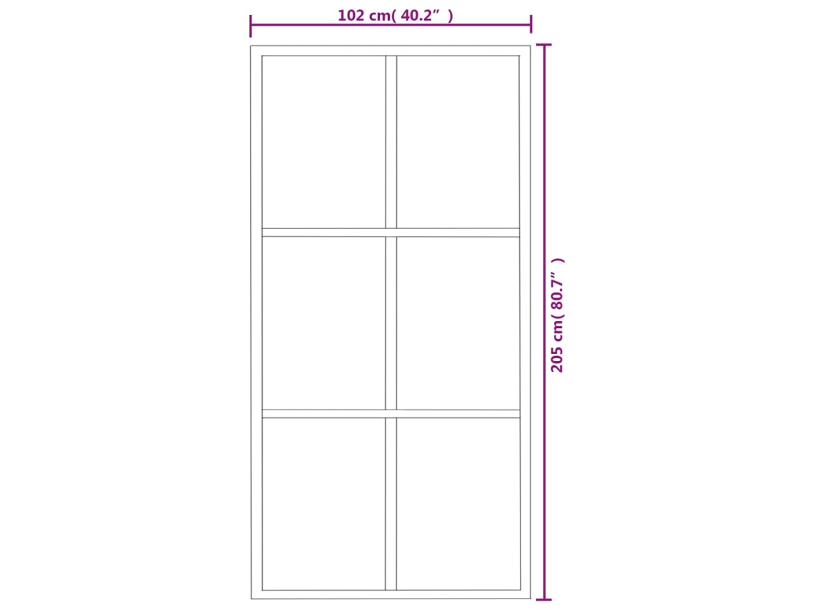 Puerta corredera ESG vidrio y aluminio 102x205 cm negra