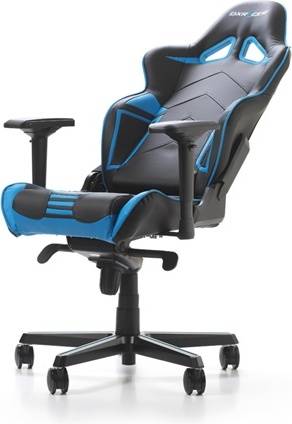 Silla Gaming DXRACER OH/RV131/NB (Hasta 113.4 kg - Elevador a Gas Clase 4 - Negro y Azul)