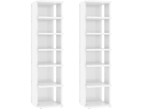 vidaXL Muebles zapateros 2 unidades blanco brillante 27,5x27x102 cm