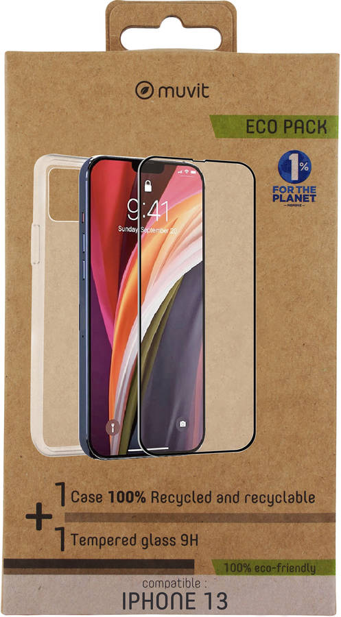 Funda y Película iPhone 13 MUVIT Transparente