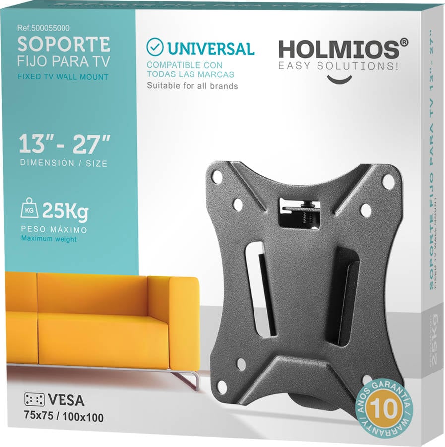 Soporte de TV HOLMIOS H55000 (Fijo - 13'' a 27" - Hasta 30 kg)