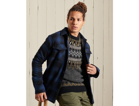 Camisa SUPERDRY Hombre (Multicolor - L)