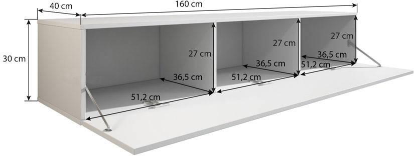 Conjunto De Muebles tv bonitos nora 1 blanco y negro 160x40x166 cm h1