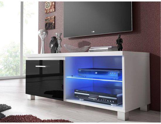 Mueble de TV SKRAUT HOME 1MUEBLETV100NE (100x40x42cm - Compuesto de Madera - Blanco)