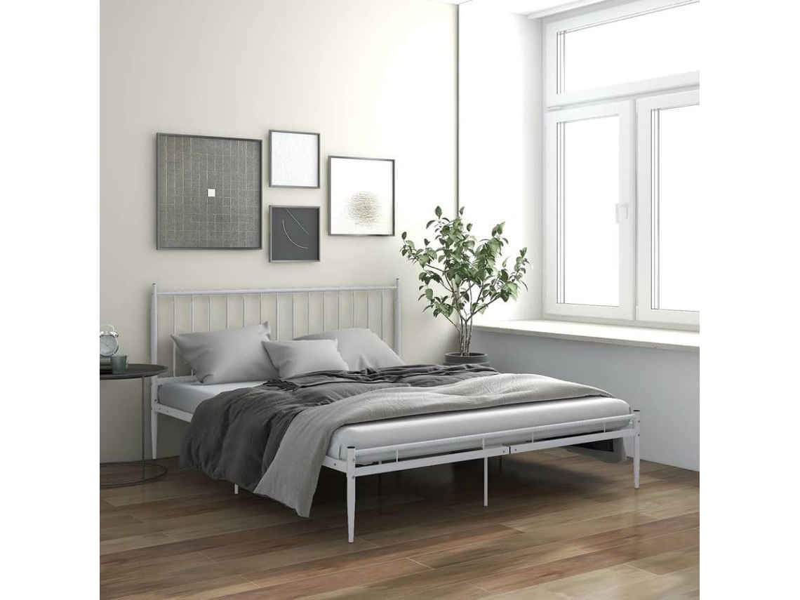 vidaXL Estructura de cama con somier metal blanco 120x200 cm