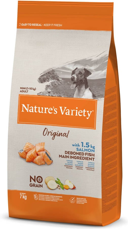 Pienso para Perros NATURE'S VARIETY Original (7 Kg - Seco - Adulto - Sabor: Salmón)