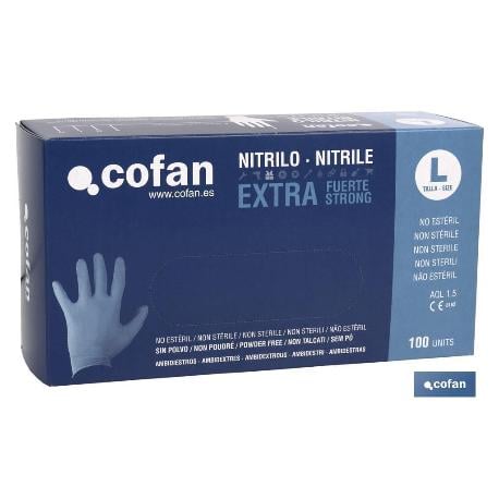 Caja 100 uds. guantes nitrilo extra fuerte t - s