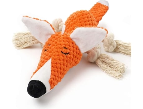 Juguete para perros de peluche, juguetes interactivos para perros con forma de zorro para el aburrimiento, lindos juguetes para masticar perros chi...