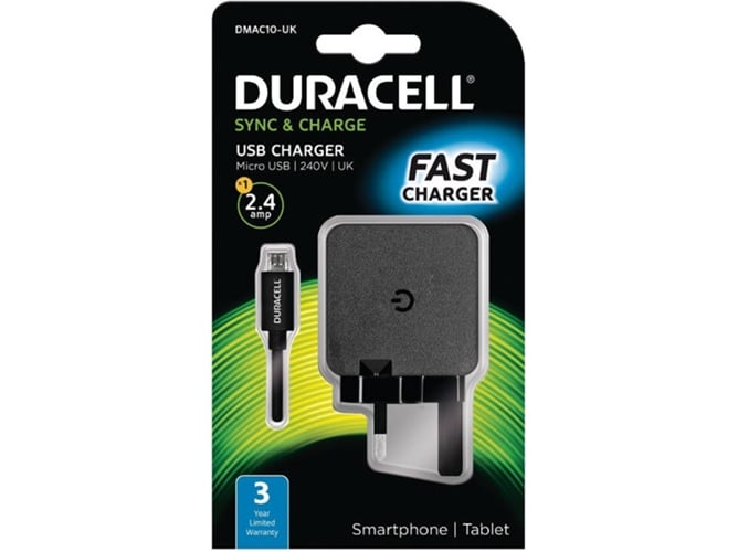 Cargador DURACELL DMAC10-UK MicroUSB Negro