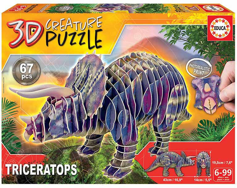 Puzzle 3D EDUCA BORRAS Triceratops Creature (Edad Minima: 6 - )