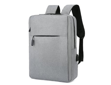 Mochila casual de negócios multifuncional com porta de carregamento USB integrada gris claro